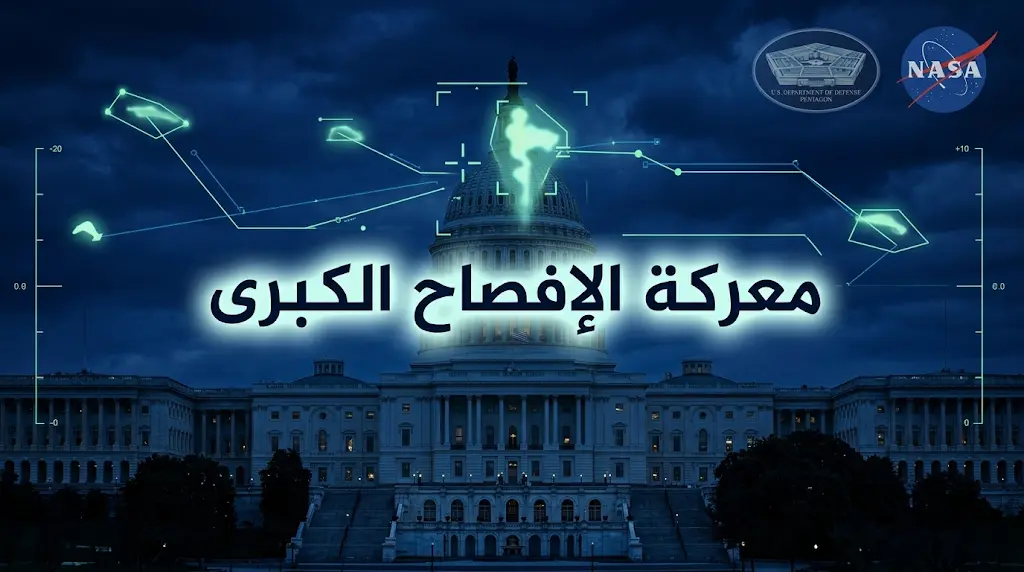 معركة الإفصاح الكبرى في واشنطن لإنهاء سرية ملف الأجسام الطائرة المجهولة وكشف حقيقة التكنولوجيا غير البشرية