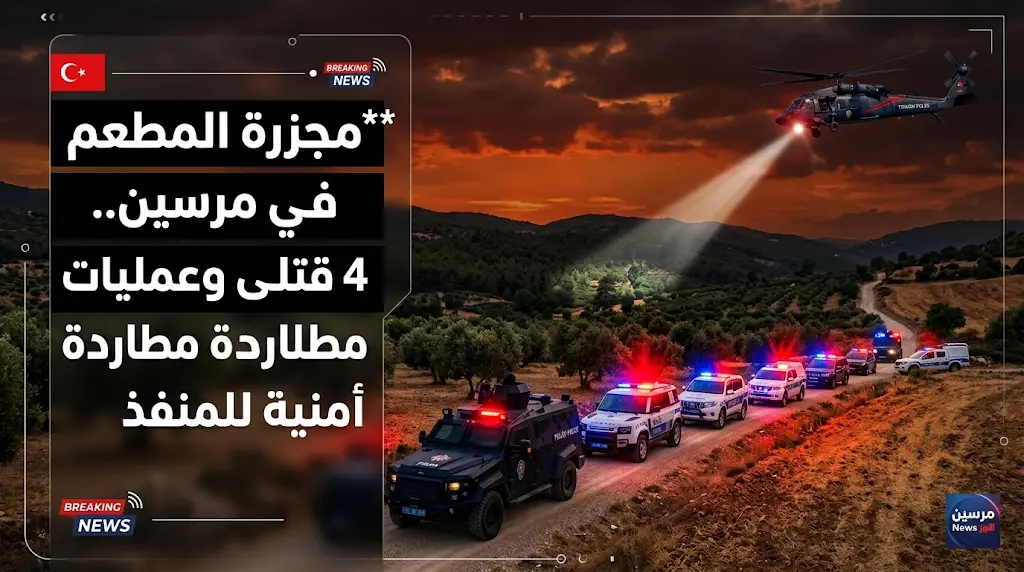 مقتل وإصابة 12 شخصا في هجوم مسلح نفذه مراهق داخل مطعم بضواحي مدينة مرسين التركية