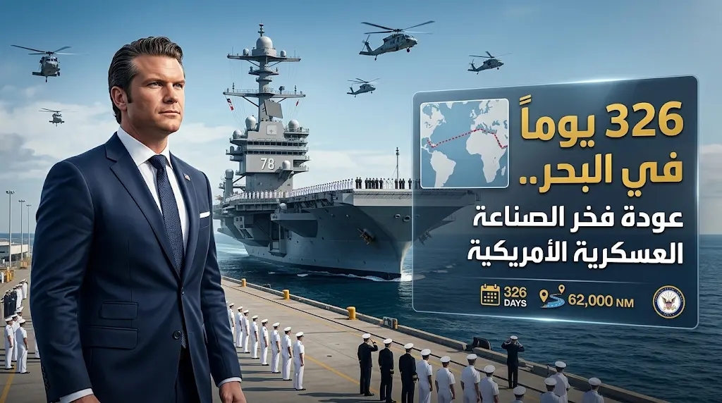 من اعتقال مادورو إلى مواجهة إيران.. "يو إس إس جيرالد فورد" تنهي مهمتها وتصل فرجينيا بعد انتشار قياسي