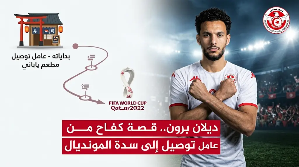 من عامل توصيل إلى نجومية المونديال.. ديلان برون في قائمة تونس لكأس العالم 2026