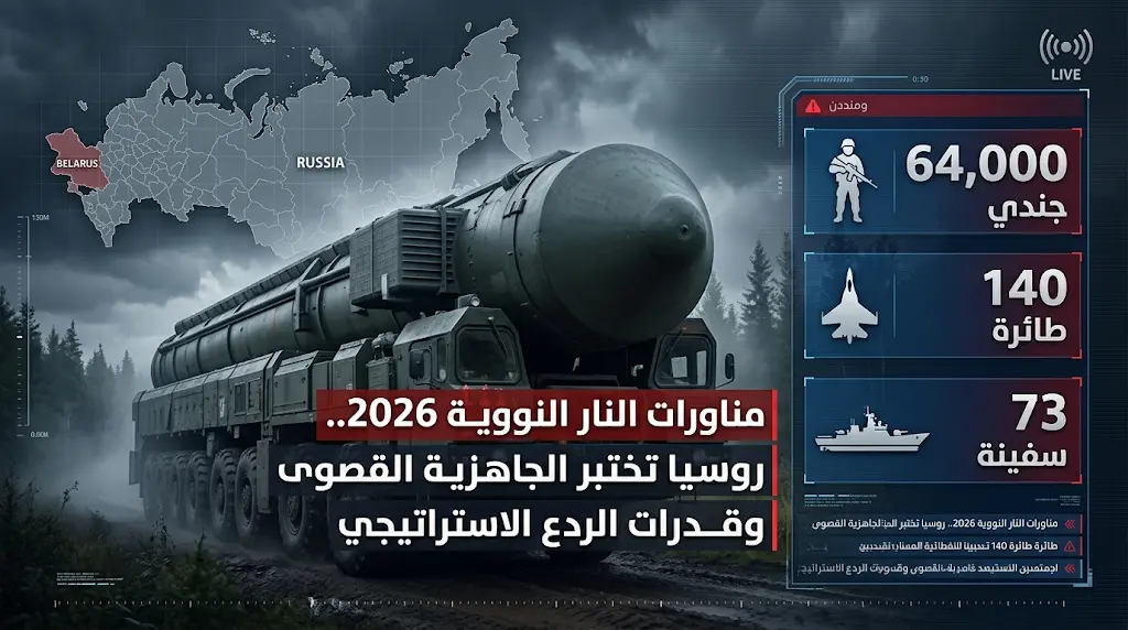 موسكو تحشد 64 ألف جندي و73 سفينة حربية في أضخم استعراض للردع النووي بعد انهيار معاهدة نيو ستارت