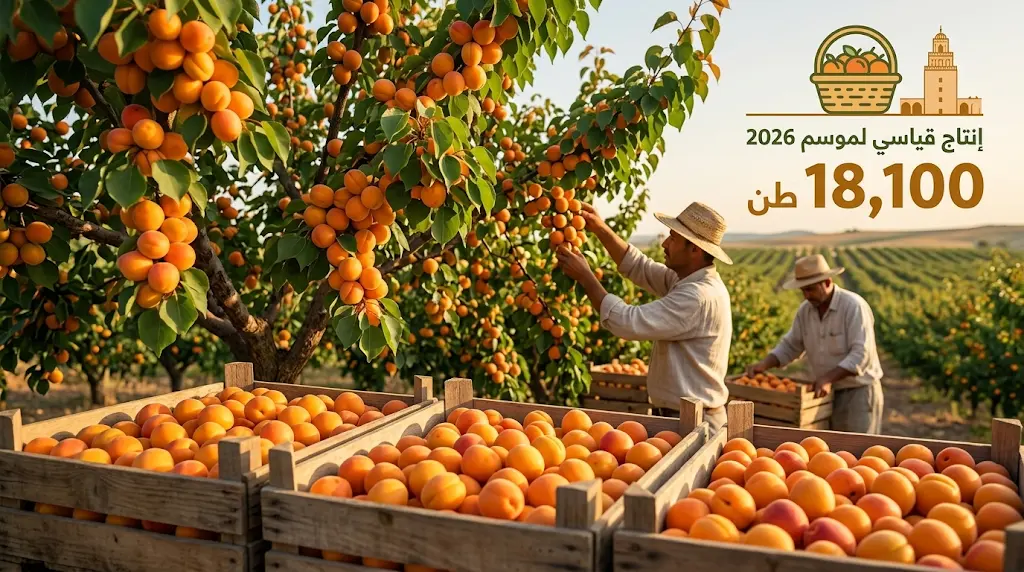 موسم جني المشمش في حاجب العيون يحقق أرقاماً قياسية بإنتاج يتجاوز 18 ألف طن لعام 2026