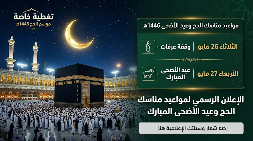 موعد استطلاع هلال شهر ذي الحجة 1447 وتفاصيل جدول مناسك الحج وعيد الأضحى 2026