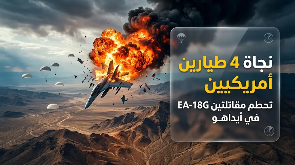 نجاة 4 طيارين أمريكيين بعد تصادم مقاتلتين من طراز EA-18G Growler في عرض جوي بولاية أيداهو