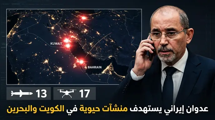 اعتراض 13 صاروخاً و17 مسيرة في أجواء الكويت ووفاة مقيم جراء عدوان إيراني استهدف منشآت حيوية