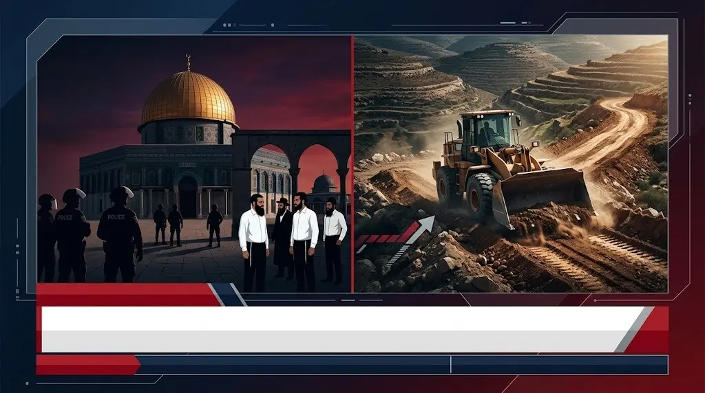 اقتحام 110 مستوطنين باحات الأقصى تزامنا مع شق طريق استعماري جديد جنوب بيت لحم