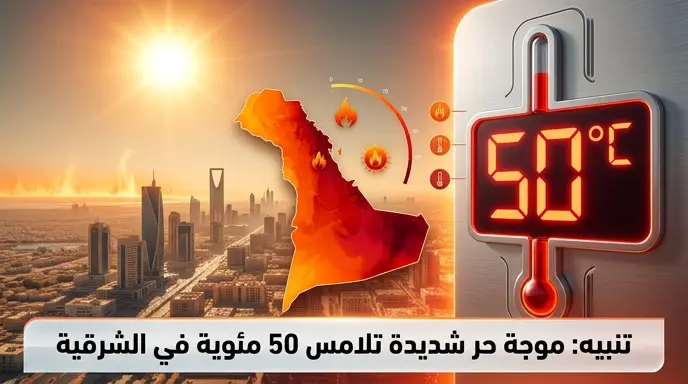 الأرصاد تحذر من موجة حر شديدة تلامس 50 درجة مئوية على المنطقة الشرقية بدءاً من الأربعاء