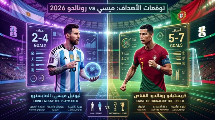 الذكاء الاصطناعي يحسم صراع ميسي ورونالدو في مونديال 2026 ويكشف عدد الأهداف المتوقعة لكل منهما