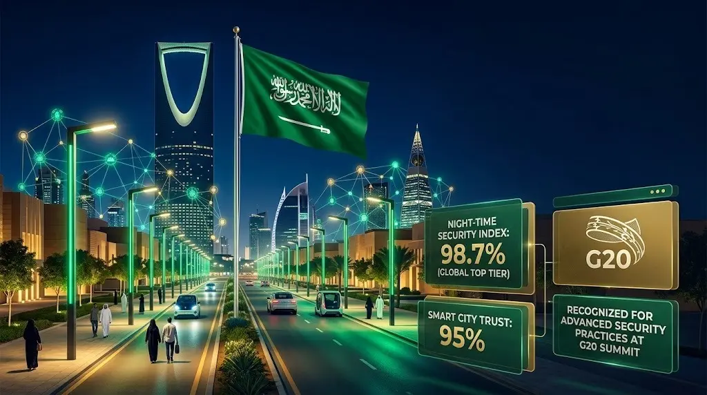 السعودية تتصدر دول مجموعة العشرين في مؤشر الأمان لعام 2025 وأكثر من 97 بالمائة يشعرون بالأمان أثناء السير ليلا