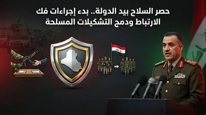 العراق يبدأ تنفيذ مسار فك الارتباط لإعادة هيكلة التشكيلات المسلحة وضمان حصر السلاح بيد الدولة