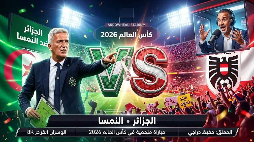 القنوات المفتوحة الناقلة لمباراة الجزائر والنمسا في كأس العالم 2026