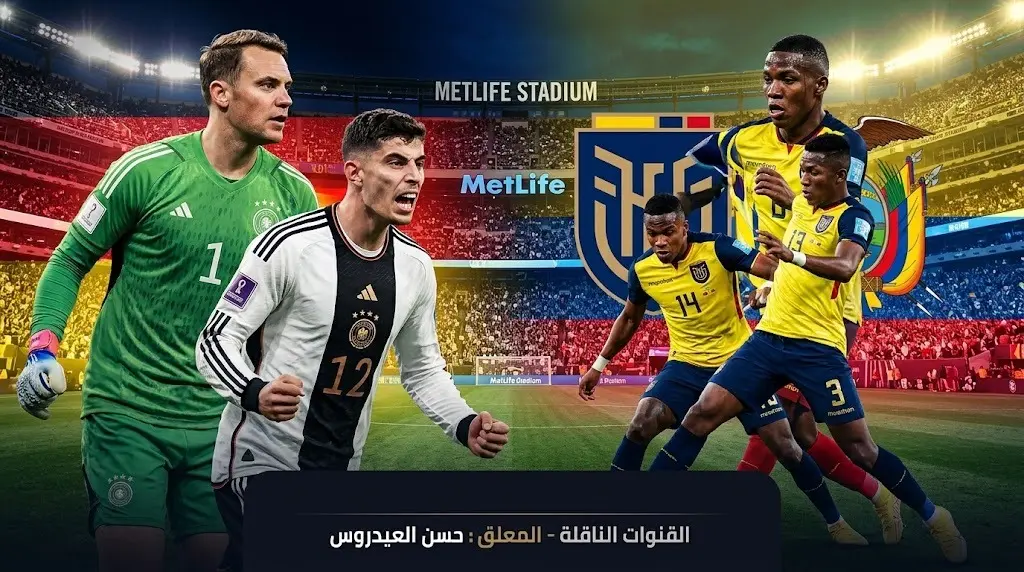 القنوات الناقلة لمباراة ألمانيا والإكوادور وموعد المواجهة في كأس العالم 2026