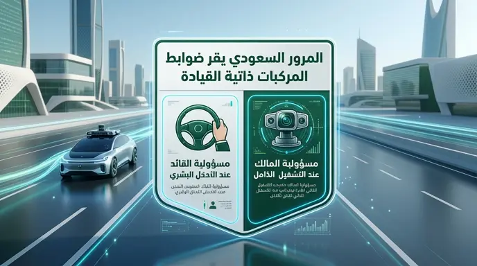 المرور السعودي يدرج المركبات ذاتية القيادة رسمياً ضمن اللائحة التنفيذية ويحدد المسؤولية القانونية المترتبة على تشغيلها