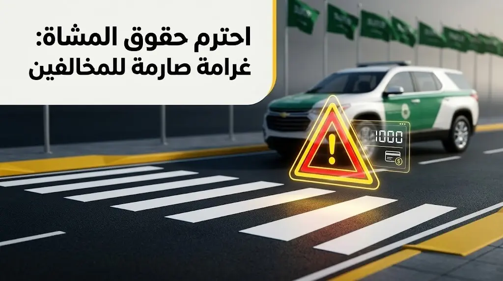 المرور السعودي يفرض غرامة مالية تصل إلى 150 ريالاً لعدم إعطاء المشاة أفضلية العبور