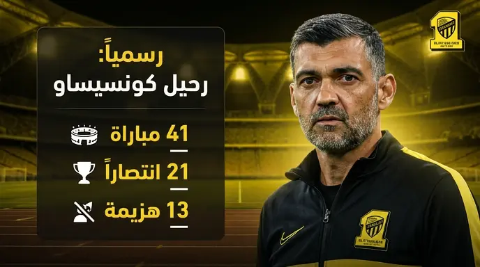 بعد خماسية القادسية.. الاتحاد يطيح بـ "كونسيساو" ويحسم ملف الشرط الجزائي البالغ 5 ملايين دولار