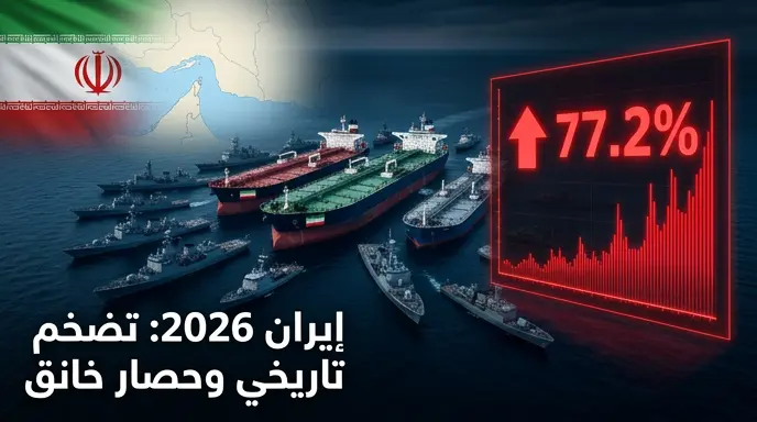 تضخم قياسي في إيران خلال مايو 2026 يتجاوز حقبة الحرب العالمية الثانية بسبب الحصار البحري الأمريكي