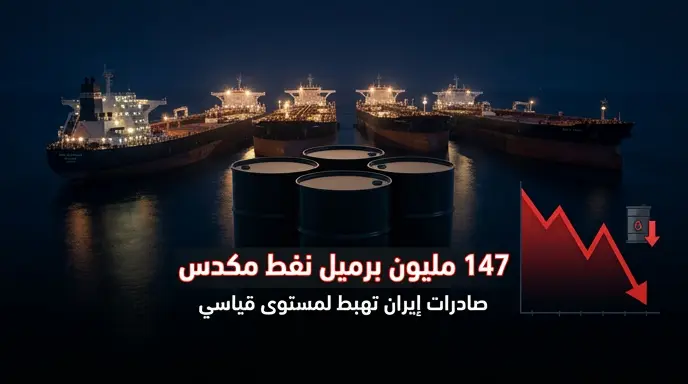 تكدس 147 مليون برميل من النفط الإيراني غير المباع في مياه الخليج بعد تراجع حاد للصادرات