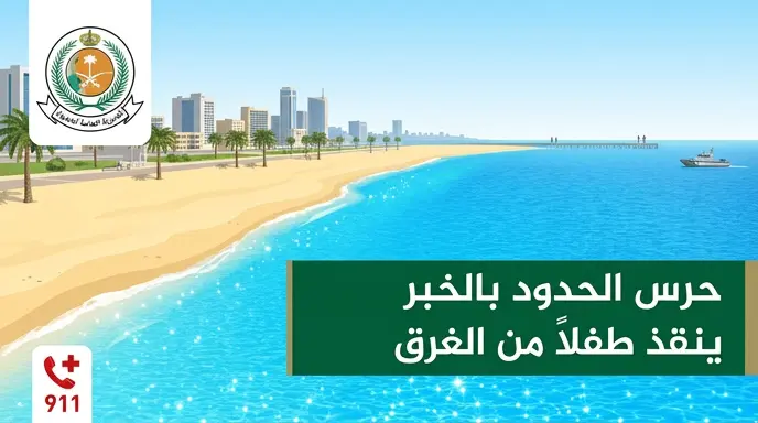 حرس الحدود بالخبر ينقذ طفلاً من الغرق في أحد المواقع السياحية بالمنطقة الشرقية