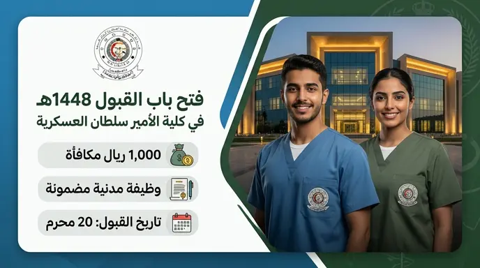 شروط التقديم في كلية الأمير سلطان العسكرية للعلوم الصحية 1448هـ ومواعيد القبول الإلكتروني