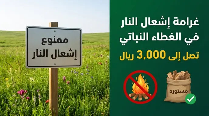 عقوبات إشعال النار في المناطق الطبيعية بالمملكة تصل إلى 3000 ريال ضد المخالفين