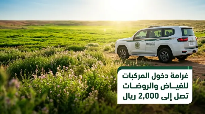 عقوبة دخول المركبات في الفياض والروضات البرية المحمية تصل إلى 2000 ريال