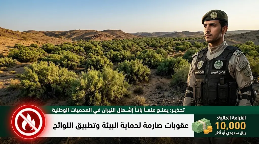 غرامة 3000 ريال عقوبة إشعال النار بالمتنزهات الوطنية والأمن البيئي يضبط مخالفين بالمحميات