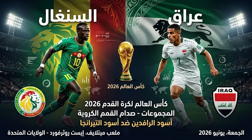 مباراة العراق والسنغال في كأس العالم 2026: الموعد، القنوات الناقلة والتشكيل