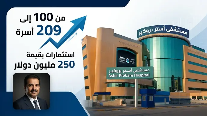 مجموعة أستر تعلن زيادة سعة مستشفى أستر بروكير إلى 209 أسرّة ضمن خطة توسع كبرى في المملكة