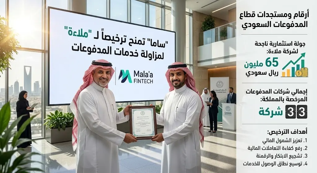 "ساما" ترخص لشركة "ملاءة" لمزاولة خدمات المدفوعات بعد إغلاق جولة استثمارية بـ 65 مليون ريال