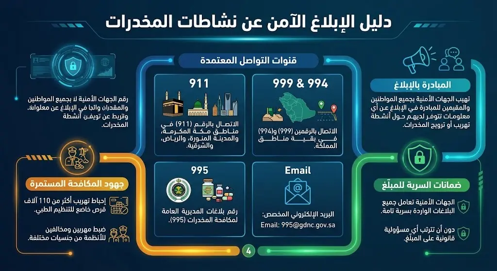 آلية الإبلاغ عن نشاطات ترويج المخدرات
