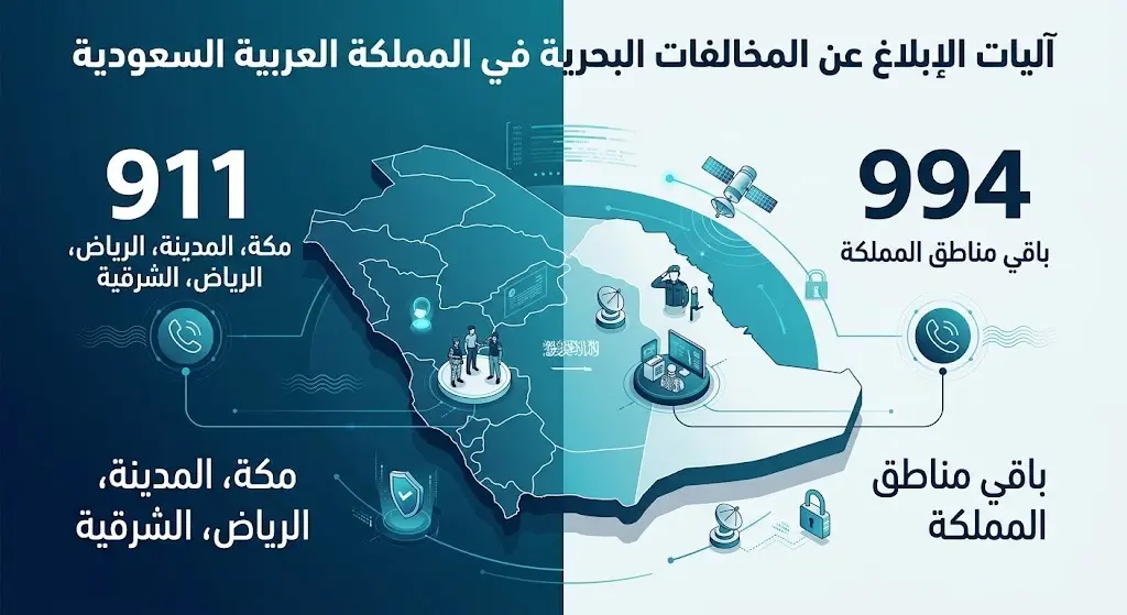 إنفوجرافيك يوضح أرقام الإبلاغ عن المخالفات البيئية والبحرية وتوزيعها الجغرافي على مناطق المملكة العربية السعودية.