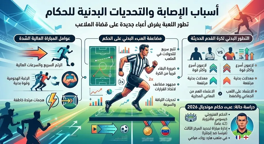 أسباب الإصابة والتحديات البدنية للحكام