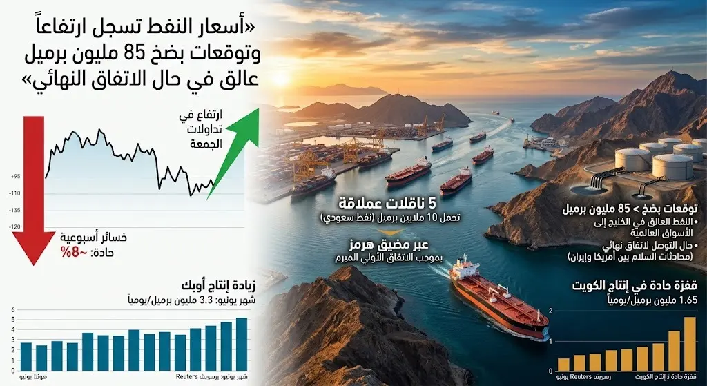 أسعار النفط تسجل ارتفاعا وتوقعات بضخ 85 مليون برميل حال التوصل لاتفاق نهائي