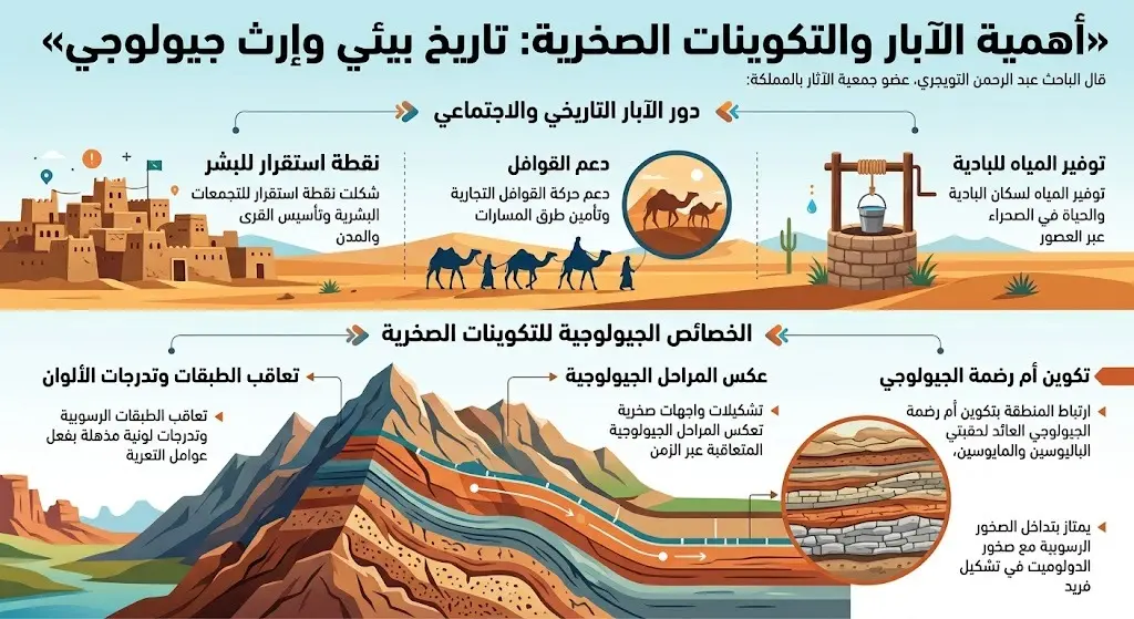 أهمية الآبار والتكوينات الصخرية