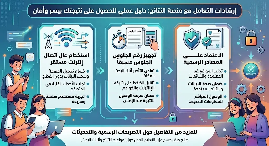إرشادات التعامل مع منصة النتائج