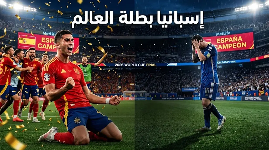 إسبانيا تتوج بلقب كأس العالم 2026 بهدف فيران توريس بعد طرد إنزو فرنانديز وعزل ميسي
