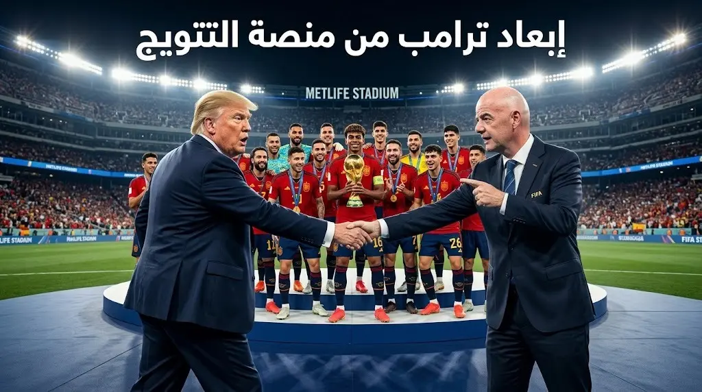 إسبانيا تحسم لقب المونديال وتجرد الأرجنتين منه في ليلة شهدت تدخل إنفانتينو لسحب ترامب من المنصة