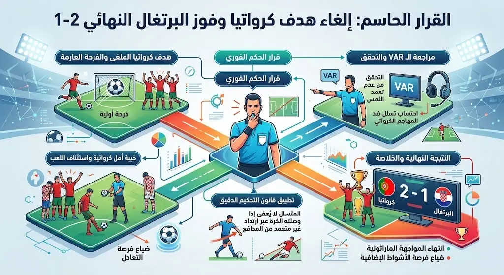 إلغاء الهدف واعتماد فوز البرتغال النهائي