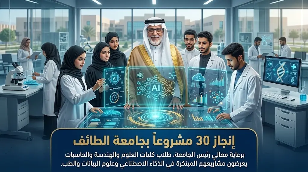 إنجاز 30 مشروعا نوعيا في الطب والذكاء الاصطناعي بأيدي طلاب برنامج موهبة الإثرائي بجامعة الطائف