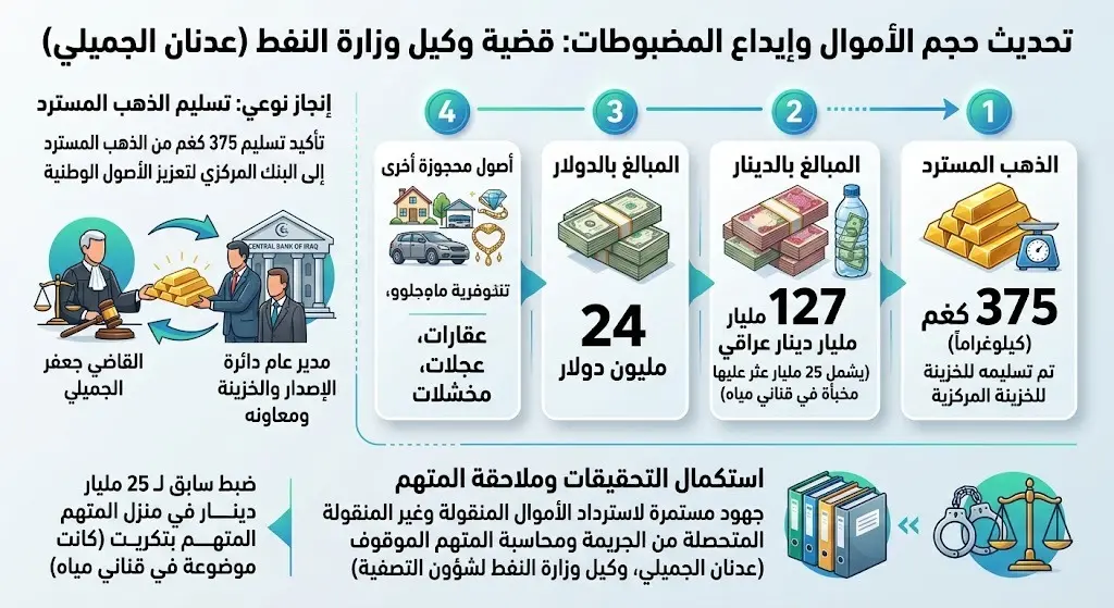 إيداع المضبوطات وتحديث حجم الأموال