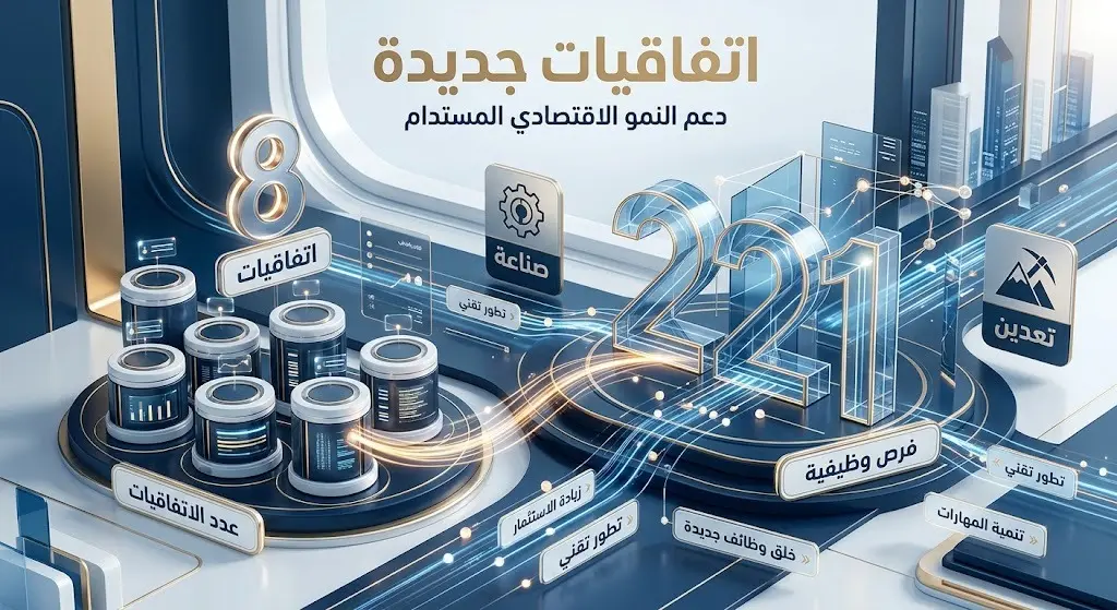 إنفوجرافيك يستعرض 8 اتفاقيات لتعزيز التوظيف وتوفير 221 فرصة وظيفية ضمن مسار واعد للشباب السعودي.