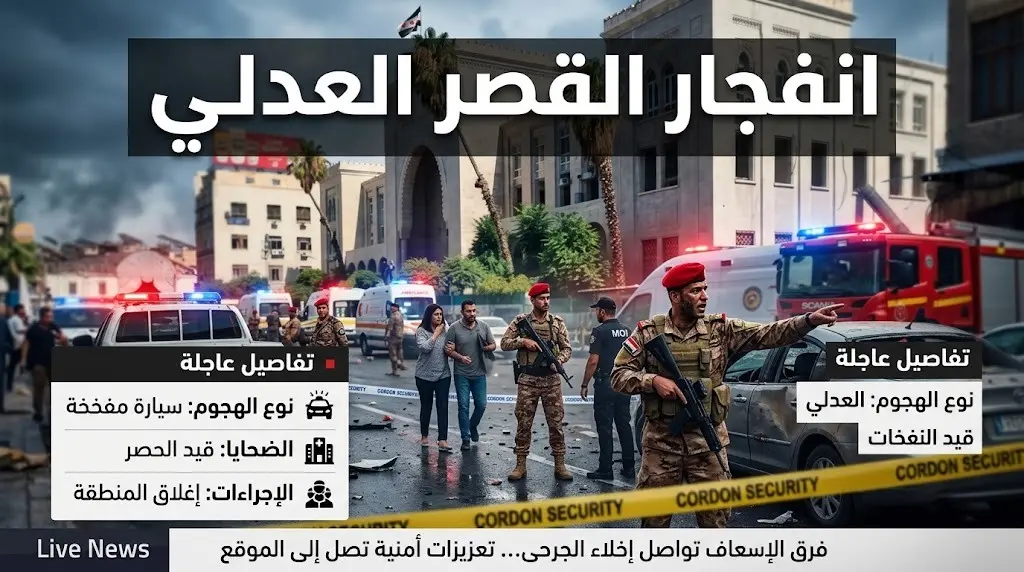 ارتفاع حصيلة ضحايا انفجار مقهى القصر العدلي بدمشق إلى 7 قتلى والأمن يكشف تفاصيل الحادث