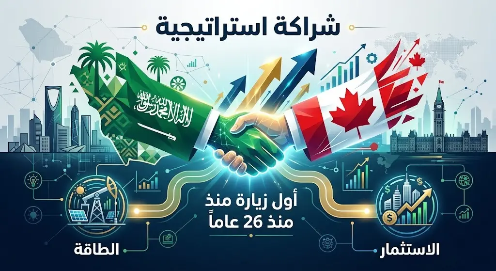 إنفوجرافيك يبرز التطور التاريخي للعلاقات الدبلوماسية والشراكة الاقتصادية بين السعودية وكندا