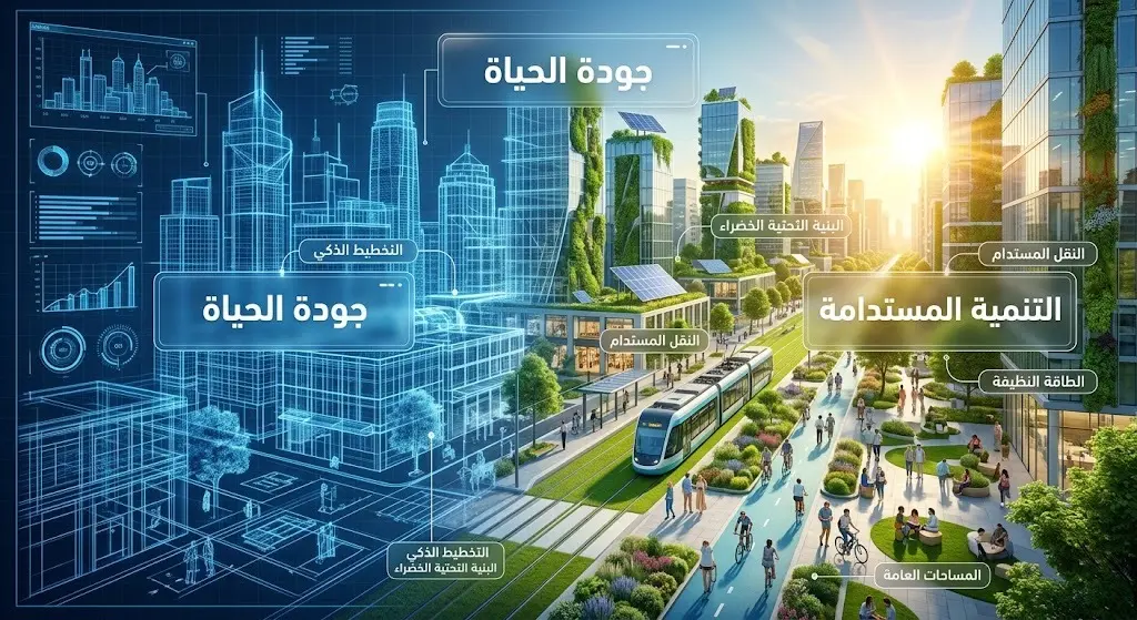 تصميم تعبيري يجسد استمرار الخطط الميدانية للبلدية بهدف تحقيق التنمية المستدامة وتحسين المشهد الحضري ورفع جودة الحياة.