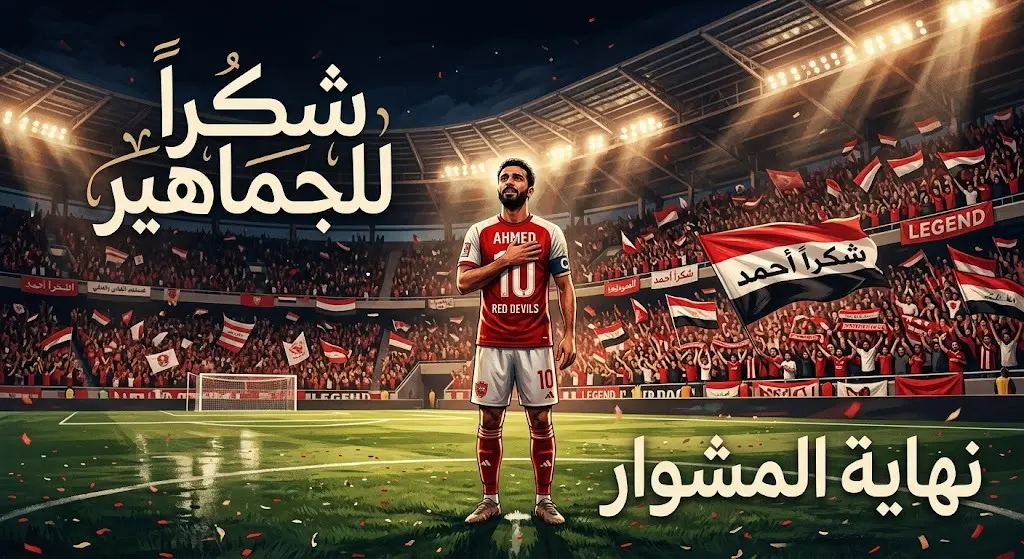 تصميم فني يعبر عن اعتذار لاعبي المنتخب المصري للجماهير بعد توديع منافسات كأس العالم 2026