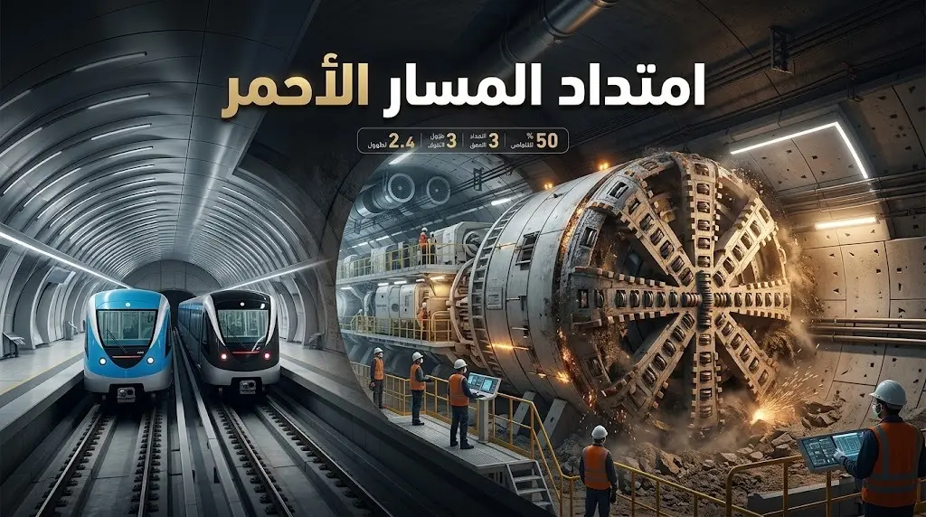 اكتمال تصنيع آلة حفر الأنفاق العميقة لامتداد المسار الأحمر بقطار الرياض لربط جامعة الملك سعود ببوابة الدرعية