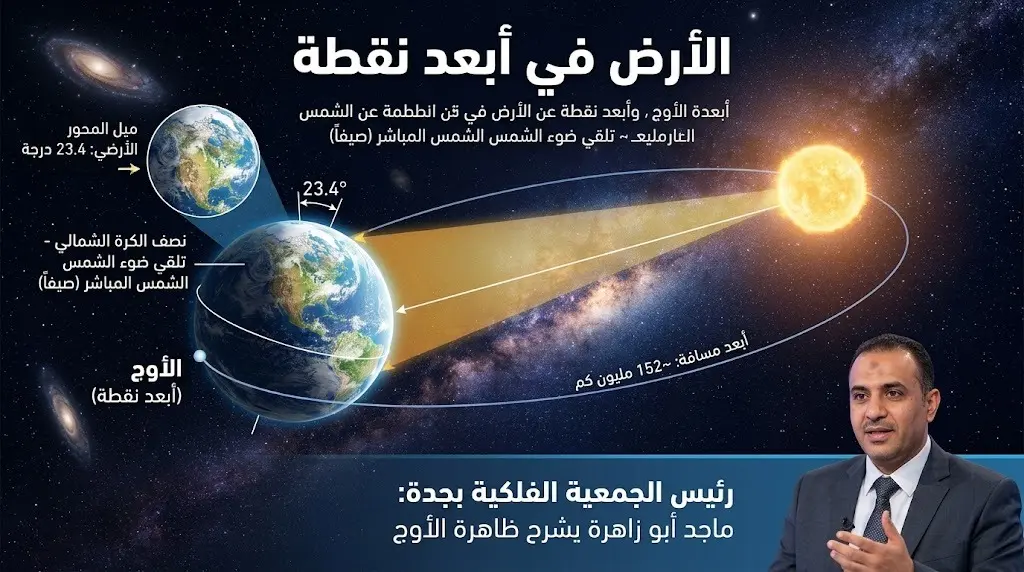 الأرض تصل أبعد نقطة عن الشمس مساء اليوم وفلكية جدة توضح السر وراء استمرار حرارة الصيف