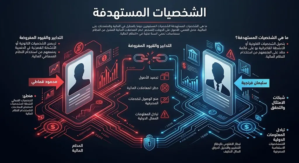 إنفوجرافيك يوضح الشخصيات اللبنانية المشمولة بالإجراءات المصرفية العراقية.