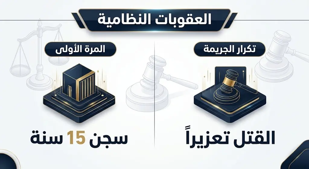 إنفوجرافيك يوضح الإجراءات والعقوبات النظامية المطبقة بحق مروجي المخدرات في المملكة للمرة الأولى وفي حال التكرار.