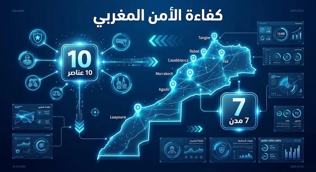 تصميم معلوماتي يبرز كفاءة الأمن المغربي والعملية النوعية التي أطاحت بـ 10 عناصر في 7 مدن.